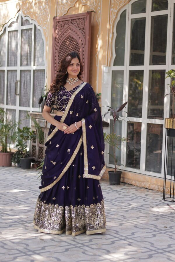 Designer Lehenga collection Made with  Rangoli Silk With Sequins - Image 6