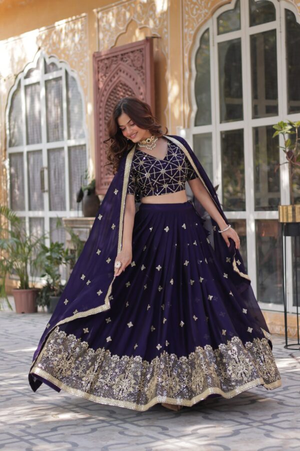 Designer Lehenga collection Made with  Rangoli Silk With Sequins - Image 8