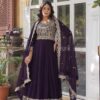 Faux Blooming with Embroidery Zari Sequins-work Premium Designer Readymade Gown - Image 3