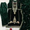 NEW DESIGNER STYLE VELVET EMBROIDERY WORK SUIT PANT WITH DUPATTA - Image 3