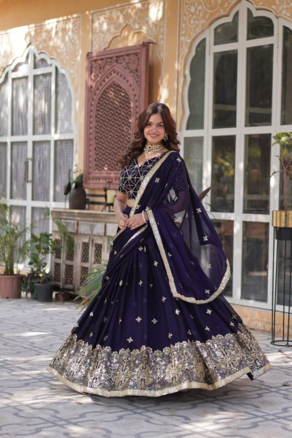 Designer Lehenga collection Made with  Rangoli Silk With Sequins - Image 3