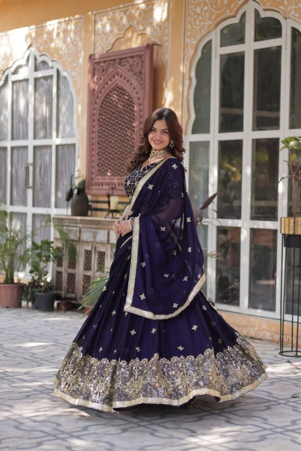 Designer Lehenga collection Made with  Rangoli Silk With Sequins - Image 4