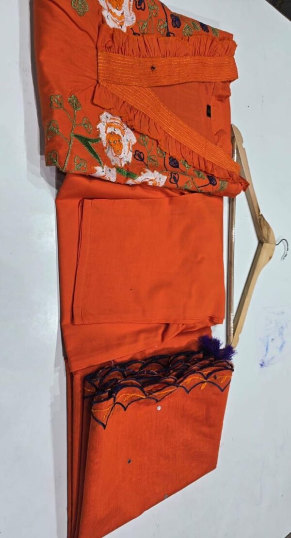 Beautiful cotton fabric gher kurti pant and dupatta - Image 8