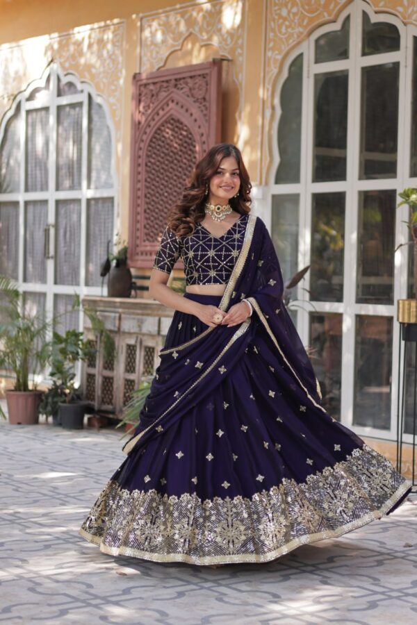 Designer Lehenga collection Made with  Rangoli Silk With Sequins - Image 11